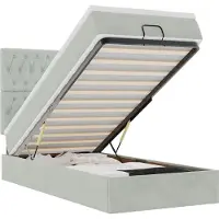 vidaXL Lit ottoman avec matelas & LEDs gris clair 80x200 cm velours