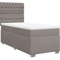vidaXL Lit boxspring avec matelas Taupe 90x200 cm Tissu