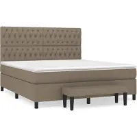 vidaXL Lit boxspring avec matelas Taupe 180x200 cm Tissu