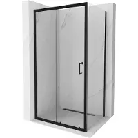 Mexen Apia Cabine de douche à roulettes 120 x 90 cm, Transparent, Noir - 840-120-090-70-00