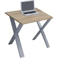VCM Bureau en bois | H. 76 x W. 80 x D. 50 cm | Table d'ordinateur simple | pieds en métal de haute qualité | Table de travail | Mobilier de bureau - Lona U