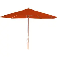 Mendler Parasol Florida, Parasol De Marché, Ø 3m Polyester/Bois Terre-Cuite
