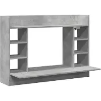 vidaXL Bureau mural gris béton 105x48x75 cm bois composite