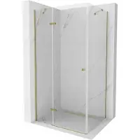 Mexen Cabine de douche Roma avec porte battante 120 x 70 cm, Transparent, Or - 854-120-070-50-00