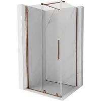 Mexen Velar paroi de douche coulissante 90 x 70 cm, transparente, rose or - 871-090-070-01-60