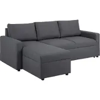 Ebuy24 Sander Canapé-lit avec ottomane, espace de rangement et tiroir, gris.