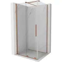 Mexen Velar Cabine de douche pliante 120 x 75 cm, transparent, cuivre brossé - 871-120-075-01-65
