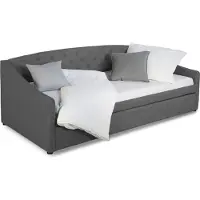 Homestyle4u Lit rembourré 90x200 Gris Tiroir de Lit de Jour Canapé Lit D'invité Extensible