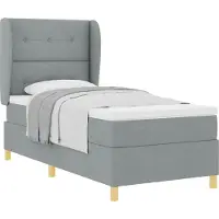 vidaXL Lit boxspring avec matelas gris foncé 90x190 cm gris clair