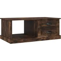 vidaXL Table basse chêne fumé 90x50x35 cm bois composite