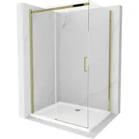 Mexen Paroi de douche OMEGA 110x80cm verre clair, cadre or