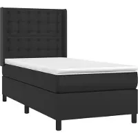 vidaXL Lit boxspring avec matelas noir 100x200 cm similicuir