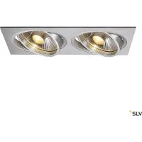 SLV NOUVEAU TRIA II ES111 downlight, carré, aluminium, spot encastré 2fl