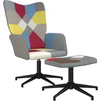 vidaXL Fauteuil relax avec pouf Patchwork Tissu