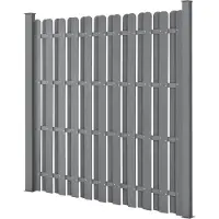 Neu.holz Clôture de jardin WPC Protection visuelle Protection contre le vent Clôture à lamelles 180x180cm Gris [nouveau.bois]