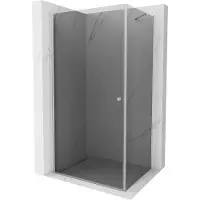 Mexen Pretoria cabine de douche avec porte battante 90 x 100 cm, Noir graphite, Chrome - 852-090-100-01-40