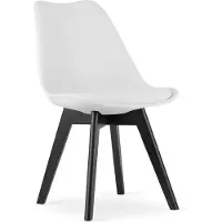 Leobert MARK chaise - blanc / pieds noirs x 1
