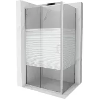 Mexen Apia Cabine de douche pliante 130 x 100 cm, Rayures, Chrome - 840-130-100-01-20