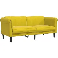 vidaXL Canapé 2 places jaune velours