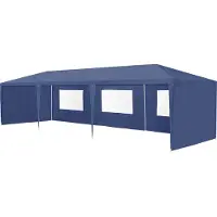 Casa.pro [] Pavillon 900x300x255cm Tente de jardin Tente de fête Tente de jardin Tente à bière Tente de fête Bleu foncé