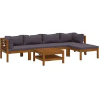 vidaXL Ensemble de salon de jardin 7 pièces avec revêtement en bois massif d'acacia