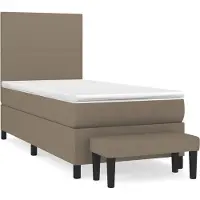 vidaXL Lit Boxspring avec matelas Taupe 80x200 cm Tissu