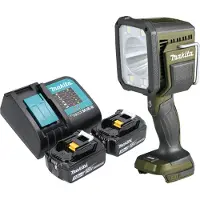 Makita DML 812 SF Projecteur portatif sans fil 18 V 1250 lm LED Olive Grn Outdoor Adventure Edition spéciale + 2x batterie 3,0 Ah + chargeur