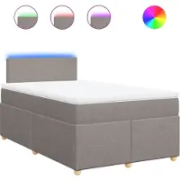 vidaXL Lit Boxspring avec matelas Taupe 120x190 cm Tissu