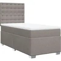 vidaXL Lit boxspring avec matelas Taupe 100x200 cm Tissu