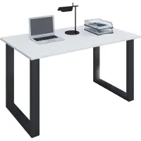 VCM Bureau en bois | H. 76 x W. 110 x D. 50 cm | Table d'ordinateur simple | pieds en métal de haute qualité | Table de travail | Mobilier de bureau - Lona U