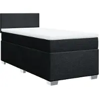 vidaXL Lit boxspring avec matelas noir 80x200 cm tissu
