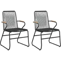 vidaXL Chaises de jardin 2 pcs. noir 58x59x85,5 cm PVC rotin