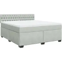 vidaXL Lit boxspring avec matelas gris clair 180x200 cm velours