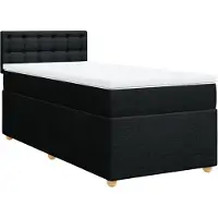 vidaXL Lit Boxspring avec matelas Tissu noir