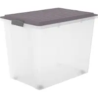 Rotho boîte de rangement à roulettes 70L COMPACT - boîte plastique 57,0 x 39,5 x 43,5 cm chacune - boîte empilable avec couvercle - boîtes à fermeture sûre