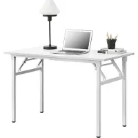 Neu.haus [] Table pliante - 120 x 60cm Bureau Table d'ordinateur Table pliante blanche