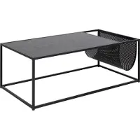 Ebuy24 Sea Table basse avec porte-journaux, noir.