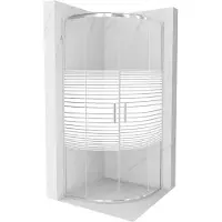 Mexen Rio cabine de douche semi-circulaire 80 x 80 cm, Stripes, Chrome - 863-080-080-01-20