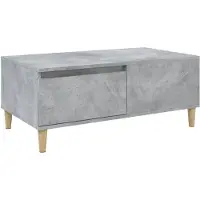 vidaXL Table basse gris béton 90x50x36,5 cm Bois composite