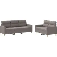 vidaXL Ensemble de canapés 2 pièces avec coussins Tissu Taupe