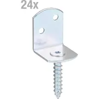 Alberts 212209 Support de clôture tressé en forme de L, électro-galvanisé, passivé à couche épaisse, hauteur totale 83 mm, set de 24 pièces