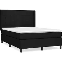 vidaXL Lit boxspring avec matelas noir 140x200 cm Tissu
