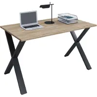 VCM Bureau en bois | H. 76 x W. 110 x D. 50 cm | Table d'ordinateur simple | pieds en métal de haute qualité | Table de travail | Mobilier de bureau - Lona U