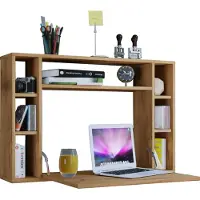 VCM Table d'ordinateur suspendue | Table pliante | Bureau mural | Dimensions env. H. 60 x W. 90 x D. 20 cm | Bureau - Wandila