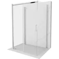 Mexen Omega cabine de douche en trois parties, extractible 130 x 80 cm, transparent, chrome - 825-130-080-01-00-3S