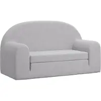 vidaXL Canapé-lit pour enfants 2 places Gris clair Peluche douce