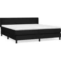 vidaXL Lit boxspring avec matelas noir 180x200 cm Tissu