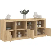 vidaXL Sideboard avec lampes LED Chêne Sonoma 164x37x67 cm