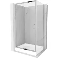 Mexen Apia Cabine de douche pliante 120 x 80 cm, Transparent, Chrome + Receveur de douche Rio - 840-120-080-01-00-4510