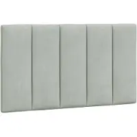 vidaXL Coussin de tête de lit "Hanko" gris clair 90 cm velours